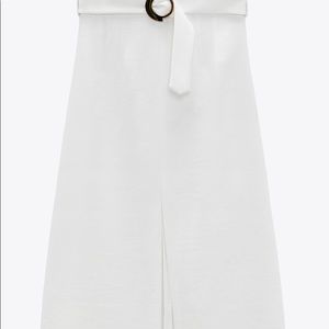 Zara white gold buckle skirt